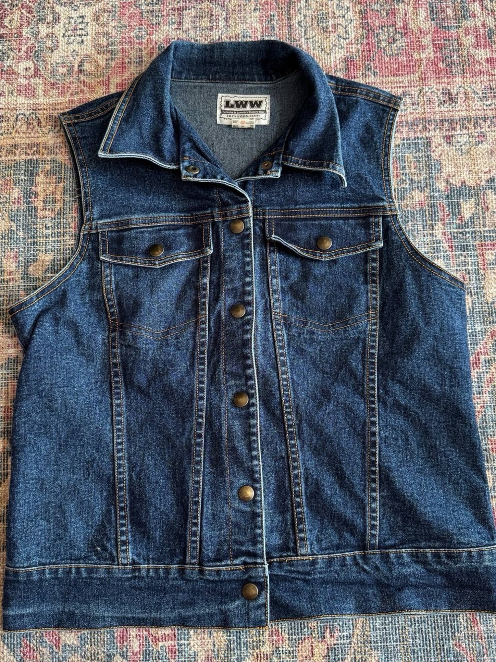Western Dark Denim Sleeveless Vest
